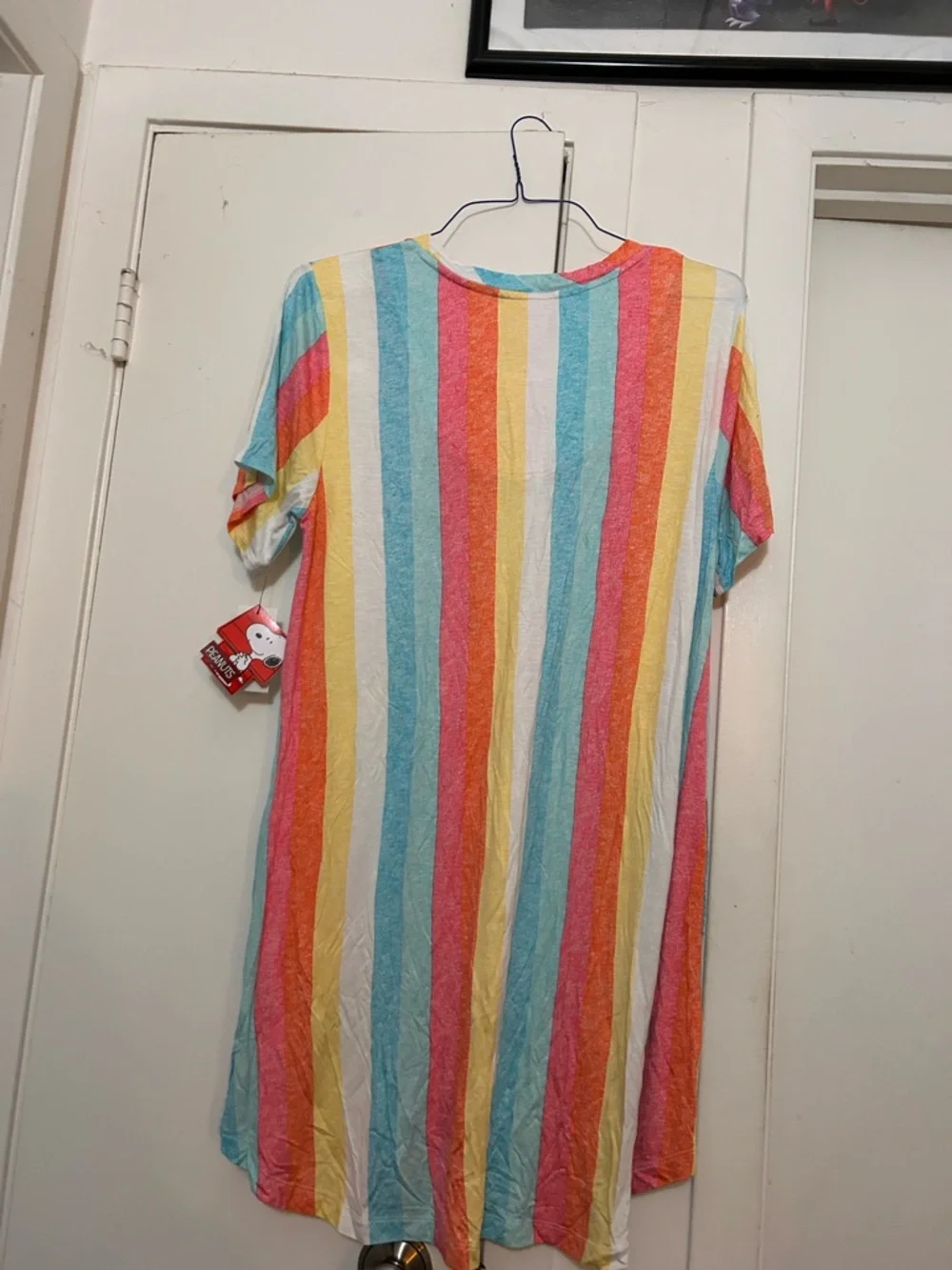 Peanuts Multicolor Stripe "Life's A Beach" T-Shirt Dress Snoopy - Picture 6 of 6